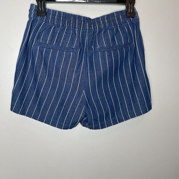 J.CREW Seaside Shorts Women XXS Indigo Stripe Pull-On Cotton Blend AV825 - Picture 8 of 16